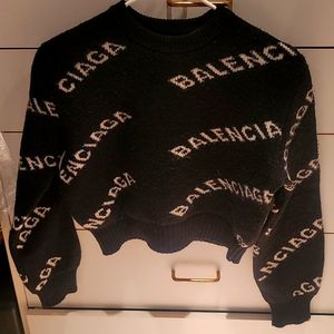 Balenciaga Crop Logo Sweater